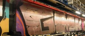 Ein Teil der großflächigen Graffitis an den Reisezugwagen der DB Regio. (Foto: Bundespolizei Münster)