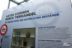 Eine Ausstellung im Allwetterzoo informiert über illegalen Wildtierhandel. (Foto: Allwetterzoo Münster)