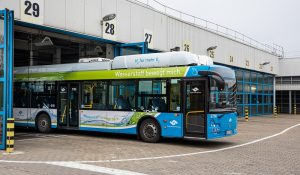 Die Testfahrten können beginnen: Der erste Wasserstoffbus der Stadtwerke kommt vorwiegend auf der Linie 2 zum Einsatz. (Foto: Stadtwerke Münster)