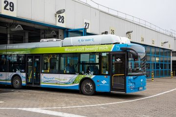 Die Testfahrten können beginnen: Der erste Wasserstoffbus der Stadtwerke kommt vorwiegend auf der Linie 2 zum Einsatz. (Foto: Stadtwerke Münster)