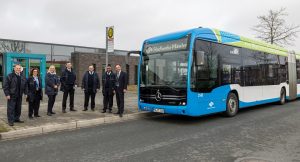 Die Fahrerinnen und Fahrer der Stadtwerke freuen sich, ihre Fahrgäste in den neuen Bussen zu begrüßen. (Foto: Stadtwerke Münster)