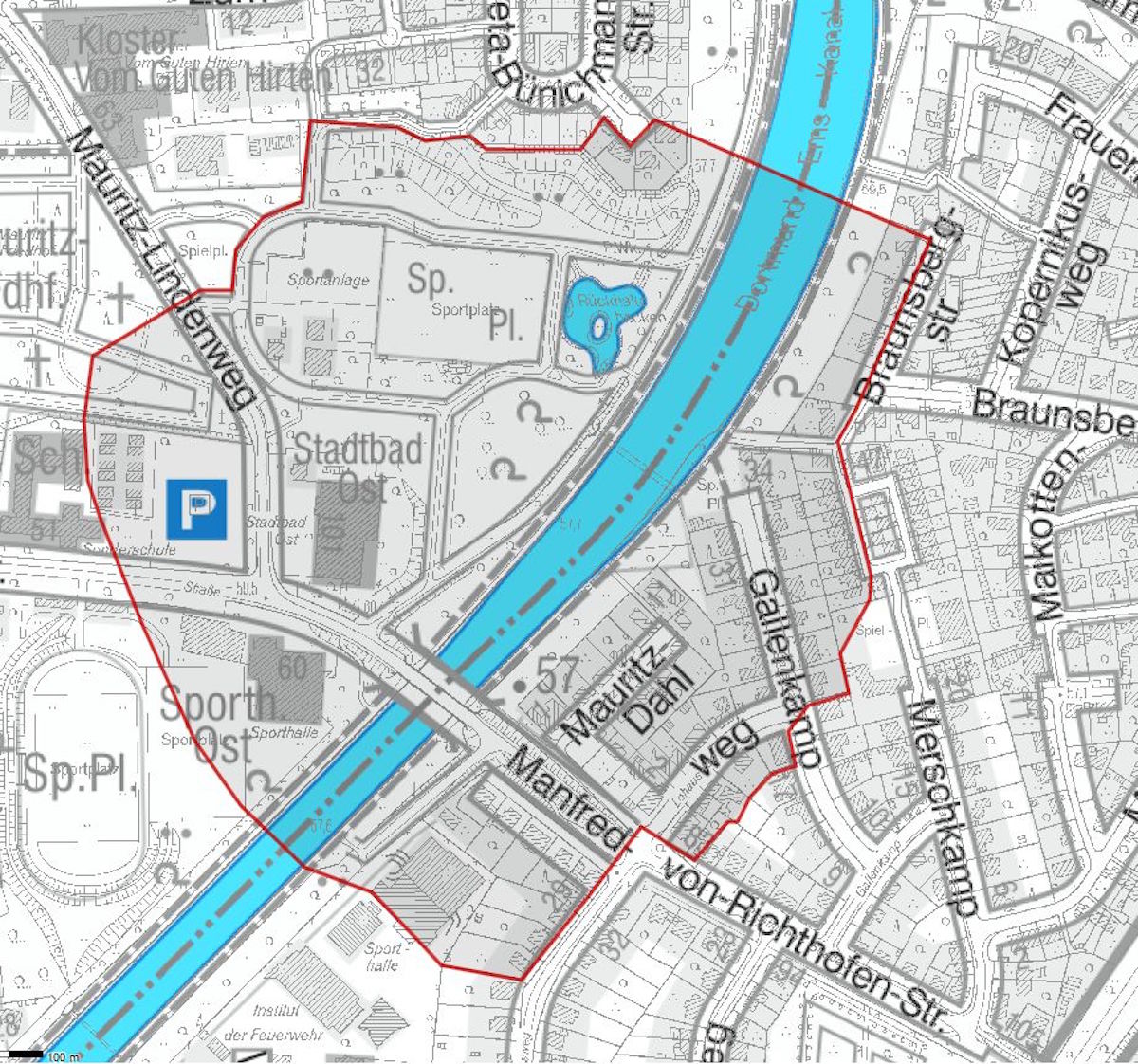 Hier wird evakuiert, falls Blindgänger entschärft werden müssen. (Grafik: Stadt Münster)