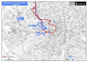 Streckenplan Innenstadt Münster. (Grafik: Stadt Münster)