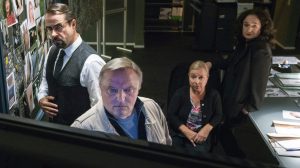 Das Team vom Münster-Tatort (v.l.): Prof. Karl-Friedrich Boerne (Jan Josef Liefers), Kommissar Frank Thiel (Axel Prahl), Silke Haller (ChrisTine Urspruch) und Staatsanwältin Wilhelmine Klemm (Mechthild Großmann). (Foto: WDR / Thomas Kost)