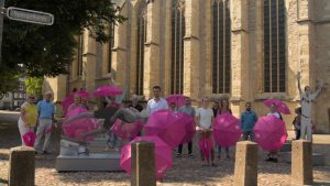 Die Aktion "PINK gegen Rassismus" des Stadtsportbundes. (Foto: SSB Münster)