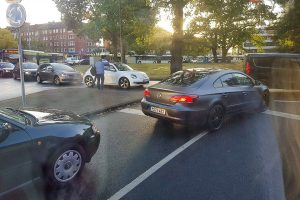 In vielen Bereichen der Stadt, wie hier am Ludgeriplatz, kam der Verkehr zum Erliegen. (Foto: Annick Sprengart)