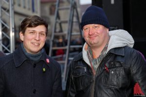 Carsten Peters ("Keinen Meter" Bündnis, re.) und Stephan Orth (GRÜNE). (Foto: Archivbild: Carsten Bender)