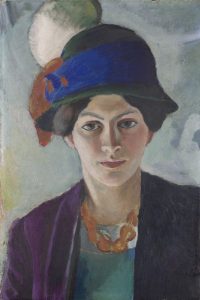 August Macke, Frau des Künstlers mit Hut, 1909, LWL Museum für Kunst und Kultur. (Foto : LWL/ Neander)