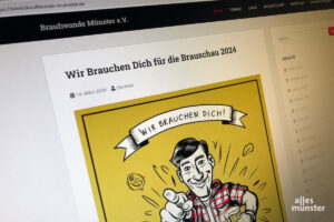Auf der Webseite der "Braufreunde Münster" finden sich alle wichtigen Infos. (Foto: Bührke)