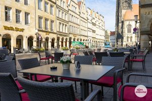 Wie lange die Gastronomen in Münster noch ohne Gäste auskommen müssen, ist ungewiss. An der bundesweiten "Leere Tische"-Aktion durften die Wirte nicht mitmachen. (Archivbild: Michael Bührke)