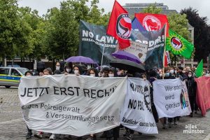 Die Demonstrierenden starteten ihren Protest auf dem Domplatz. (Foto: Thomas Hölscher)