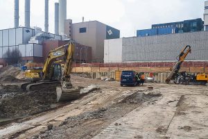 Auf dieser Baustelle "Am Mittelhafen" wurde der Blindgänger entdeckt. (Foto: Feuerwehr Münster)