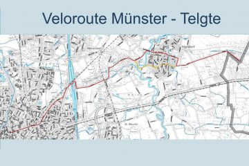 Die Veloroute zwischen Münster und Telgte verläuft durch Handorf. (Grafik: Stadt Münster)