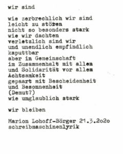 Das Gedicht "wir sind"