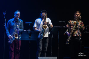 Die drei Saxophonisten von "Koma Saxo" gönnten sich und dem Publikum kaum eine Atempause. (Foto: Stephan Günther)