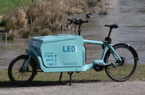 Lea*Leo, das neue Lastenrad der freien Lastenradinitiative kann kosten lost ausgeliehen werden. (Foto: Klaus Woestmann)