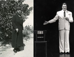 Links: Frieda Gräfin Merveldt wurde 1933 als „Luftschutzwart“ für Häuser im Kreuzviertel verpflichtet. Rechts: Schauspieler Busso Mehring (Foto: Stadt Münster / Sammlung Stadtarchiv)