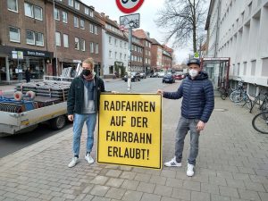 Seit Aufhebung der Radwegebenutzungspflicht können Radfahrende an der Wolbecker Straße sowohl den Radweg als auch die Straße benutzen. (Foto: Stadt Münster)