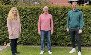 (v.l.:) Silke Brüx, Jens Lammers und Maximilian Schulze Niehues wurden beim SC Preußen Münster zu Präventionsbeauftragten geschult. Auf dem Foto fehlt Sabine Plieth. (Foto: SCP)