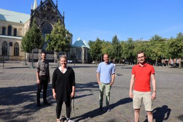 Florian Rösler (Landwirtschaftskammer NRW), Annika Ahlers (Anni's Bauernbox), Hendirk Homann (Münsterländer Hofkiste) und Damian Winter (Koordinationsteam Ernährungsrat Münster i.G.) (Foto: Privat)