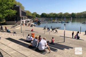 Der Aasee mit seinen Terrassen und gemütlichen Restaurants. (Foto: Bührke)