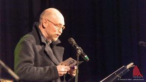 Burkhard Spinnen sang nicht die Lieder von Axel Schulß, er rezitierte sie wie Gedichte. (Foto: Thomas M. Weber /webrock-Foto)