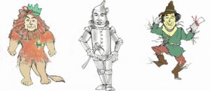 Löwe, Blechmann oder Vogelscheuche: Mit der exklusiven Karikatur von Arndt Zinkant kann jeder Hörer von OS-Radio 104,8 beim Zaubertrick am 23. Dezember mitmachen. (Karikatur: Arndt Zinkant)