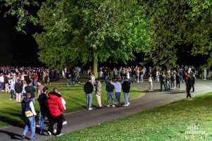 Nach Schätzungen der Polizei hielten sich etwa 600 Menschen auf den Wiesen an den Aaseekugeln auf. (Foto: Thomas Hölscher)