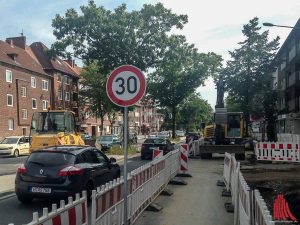 Die Bauarbeiten an der Grevener Straße gehen weiter. (Foto: th)