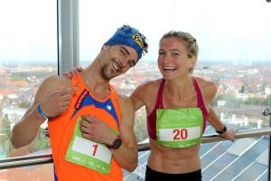 Versuchen Ihren Titel bei der 2. Auflage des LVM-Skyruns zu verteidigen: Die Sieger des Vorjahres Lenka Svabikova und Miroslav Burian. (Foto: Skyrun Münster)