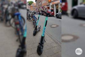 Die E-Scooter gehören auch in Münster seit einigen Wochen ins Stadtbild. (Archivbild: am)