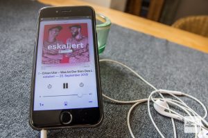 "eskaliert", das Macher-Podcast aus Münster für das Münsterland, könnt ihr bei Apple, Spotify, Soundcloud und der eigenen Homepage eskaliert.ms anhören. (Foto: Thomas Hölscher)