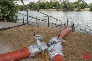 Die Pumpen am Aasee werden abgestellt. (Foto: Thomas Hölscher)