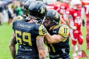 Freude über einen Touchdown bei den Spielern der Blackhawsks. (Foto: cf)