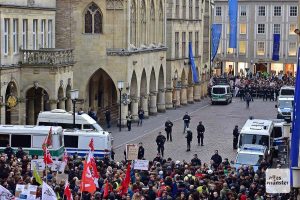 Auch die diesjährigen Veranstaltungen der AfD werden in Münster unter großen Sicherheitsvorkehrungen stattfinden. (Archivbild: Tessa-Viola Kloep)