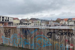 Die Baustelle "Hafenmarkt" am Hansaring. (Foto: Thomas Hölscher)