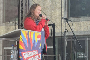 Pia Dilling, DGB Stadtverbandsvorsitzende in Münster. (Foto: Christian Szepan)