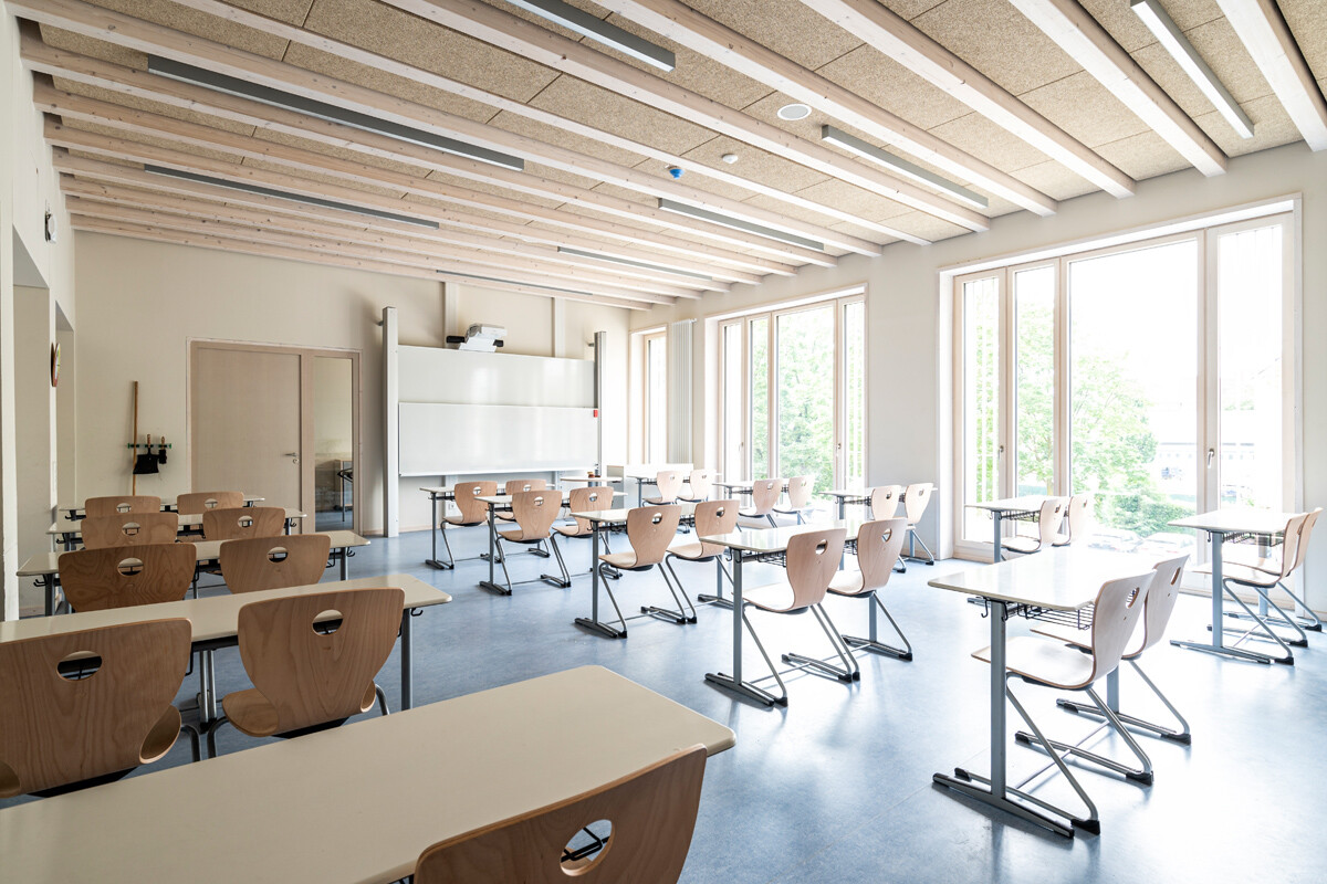 Klassenraum im Neubau der Mathilde-Anneke-Gesamtschule. (Foto: Stadt Münster / Patrick Schulte)