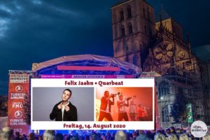 Felix Jaehn und Querbeat spielen beim Stadtfest Münster Mittendrin 2020. (Bildmontage: Thomas Hölscher / Fotos: Viktor Schanz (li.), Claudia Feldmann)