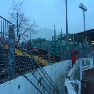 Einige Dresden-Fans demolierten einen Zaun im Gästeblock. (Foto: Polizei Münster)