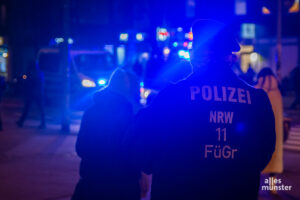 Einsatzkräfte der Polizei Münster kontrollierten unter anderem zwei größere Personengruppen im Umfeld des Bahnhofs. (Archivbild: Thomas Hölscher)