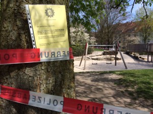 Der Spielplatz an der Südstraße bleibt vorerst gesperrt. (Foto: Polizei MS)