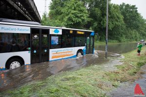 Viel Regen in kurzer Zeit: Auf diesen Starkregen war im Sommer 2014 in Münster niemand eingestellt. (Foto: Thomas Hölscher)